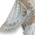 Rachel Zoe Kimono Sheer White Embroidered Lace Long Open Front Boho Swim Coverup Photo 1