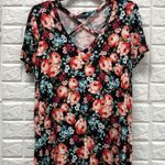 West Coast Love  floral rose print cross strap tee Tshirt size M medium‎ soft tee Photo 0