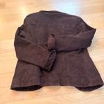 Live a Little  Women's Brown Suede 100% Leather Blazer Jacket Size S Button Front Photo 7