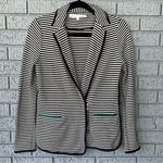 Veronica Beard Blazer Striped Zip-Up Jacket Size 0 Cotton Knit Navy Photo 0