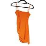 Susana Monaco Orange Ruched Bodycon Mini Dress Small Nightout Glam Club Baddie Photo 2