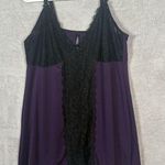 Torrid Chemise Womens Plus Size 2 2X Purple Satin Black Sexy Sheer Lace Lingerie Photo 0