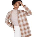 Madewell Minetta Sweater Coat in Buffalo Check Merino Wool | Beige Cream | SZ M Photo 1