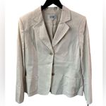 Le Suit NWT  2 piece Ivory pinstripe pant suit 99% cotton. Size 12. Summer Suit Photo 3