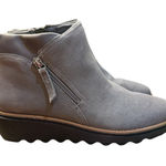 Clarks Sharon Heights Ankle Boot Gray Suede Leather Women Size 6 Booties NEW Photo 0