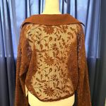 NWT Jason Wu Sheer Lace Top Brown Long Sleeve Button Up Small Photo 3