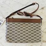 Michael Kors Jet Set Charm Natural Luggage Pocket Zip Messenger Crossbody Bag Photo 0