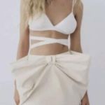 ZARA  Ecru Voluminous Bow Mini Skirt Photo 0
