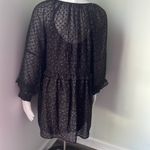 ZARA  Women's Black Ruffle Floral Swiss Dot Long Sleeve Dress Small Photo 5