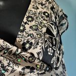 Signature Robbie Bee 8P Black Brown Floral Dress V Neck Sequin Silk Classic Chic Photo 8