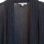 JM Collection 🖤 Ultra Lightweight Long (31”) 3/4 Ruched Sleeve Open Summer Cardigan, Plus 2X Photo 4