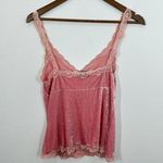 EXPRESS Y2K Pink Velvet Cami Top Lace Trim Sleeveless Tank Top Women's Medium Photo 5