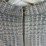 Chico's Chico’s 4 US XXL Metallic Plaid Zip Back Mock Neck Sweater Gray Classic Knit Photo 4