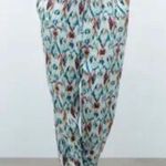 ZARA  metallic gold colorful abstract ikat print lightweight pants size small Photo 1
