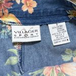 Liz Claiborne Villager Sport Vtg Skort Skirt Shorts Floral Denim Chambray 4 6 Photo 3