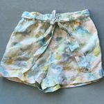 Cloth & Stone NWOT X Anthropologie 100% Linen Floral Tie Dye Belted Short Photo 3