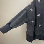 Bluevelvet Acid Wash Sequins‎ Stars Slouchy Pullover Sweatshirt Size Small Black Photo 2