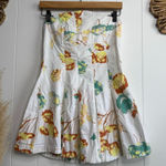 Free People  floral mini dress strapless pleated spring summer cotton Medium Photo 0