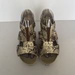 Earthies Sandles Santiago Beige Snake Embossed Leather Studded Edgy Animal 8 B Tan Photo 3