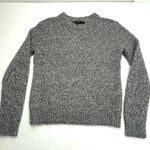 Theory Speckled Crew Knit Sweater Women Alpaca Wool Blend Grey Gray Small Winter Photo 2