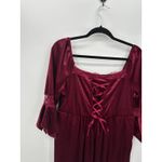 Bloomchic Womens Red Velvet Midi Dress Size 1X NWT Renaissance Witchy Vampire Photo 2