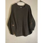 Ronnie Salloway Black Chunky Knit Button Split Side Scoop Neck Sweater M Black Size M Photo 1
