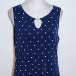 Croft & Barrow Navy Polka Dot Midi Dress Size Medium Preppy Polka Dot Dress Photo 3