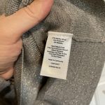 Talbots NWT  Women's Metallic Silver Long Sleeve Crew Neck Knit‎ Top Medium Photo 5
