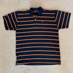 Tommy Hilfiger Men's Polo - Navy and Orange Stripes Photo 0