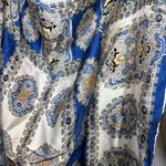 Vintage silk scarf square paisley blue cream EUC 29.5” x 30.5” Photo 7