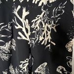 A New Day Black & Cream Wide Leg Coral Print Pants Women’s Size XS Photo 3