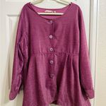 Soft Surroundings  Peplum Jacket Button Front Purple Magenta Plus Size 2X Photo 0