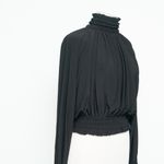 Norma Kamali . New! Black Turtle Peasant Top Photo 9