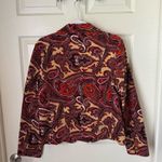 Talbots  Stretch Size 12 Velvet Paisley Print Blazer Jacket Boho Fall Photo 1