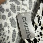 NWT  Animal Print Cardigan Button Front White Black XL Chico's Size 3 Photo 5