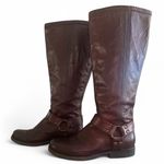 Frye  Phillip Harness Tall Riding Boots Brown Leather 76850 Women's‎ US 6B Photo 2