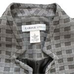 Carole Wren Black White Open Front 3/4 Sleeve Long Blazer Coat Size Large Photo 2