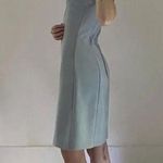 XOXO Fragile Vintage 90s High Boat Neck Mini Dress Size 3 Pale Blue Photo 2