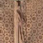 Loft Petite Lace Cap Sleeve Zipper Back Top Rose Gold Metallic Size S Photo 5