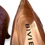 Biviel Brown Leather Mary Jane Slip On Kitten Heels‎ Sz 8 Photo 5