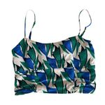 ZARA  Crop Top Small Ruched Stretching Back Spaghetti  Strap Blue/Green Photo 0