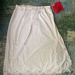 Vintage deadstock BodyChic pink lace trim slip skirt, size large Photo 0