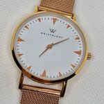 Wristology rose gold tone women quartz analog watch 37mm mesh band running Photo 1