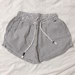 Beach By Exist Gray and White Stripe Flowy Shorts - 100% Cotton Photo 0