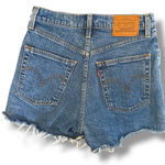 Levi's Ribcage Shorts Blue High Rise Cutoff Jean Shorts Size 26 Photo 3