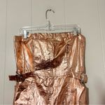 Urban Outfitters  Tara Metallic Rose Belted Pockets Strapless Romper Size L NWOT Photo 3