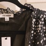 Steve Madden  V-Neck Long Sleeve Dot Smocked Waist Minidress  Size L Photo 5