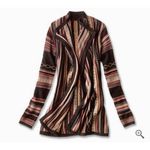 Orvis  Sweater Womens M Cardigan Wool Blend Striped Southwest Blanket Photo 0