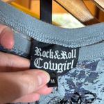 Rock & Roll Cowgirl  Blue Graphic Velvet Burnout Tee Size Medium Photo 1