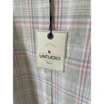 UNTUCKit Cotton Plaid Long Sleeve Button Down Blouse Top Pink Blue Size 12 NEW Photo 4